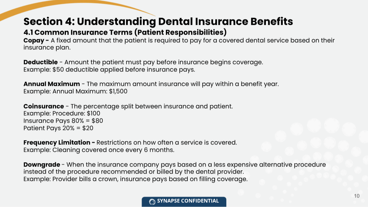 Dental payments section 4