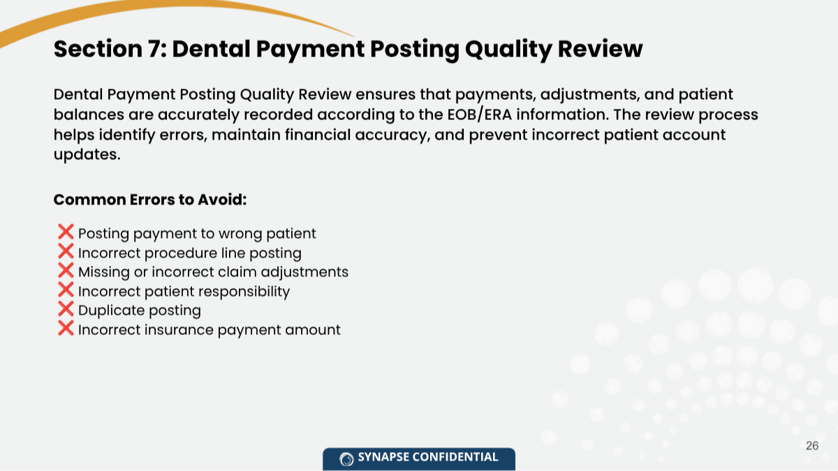 Dental payments   sec.7