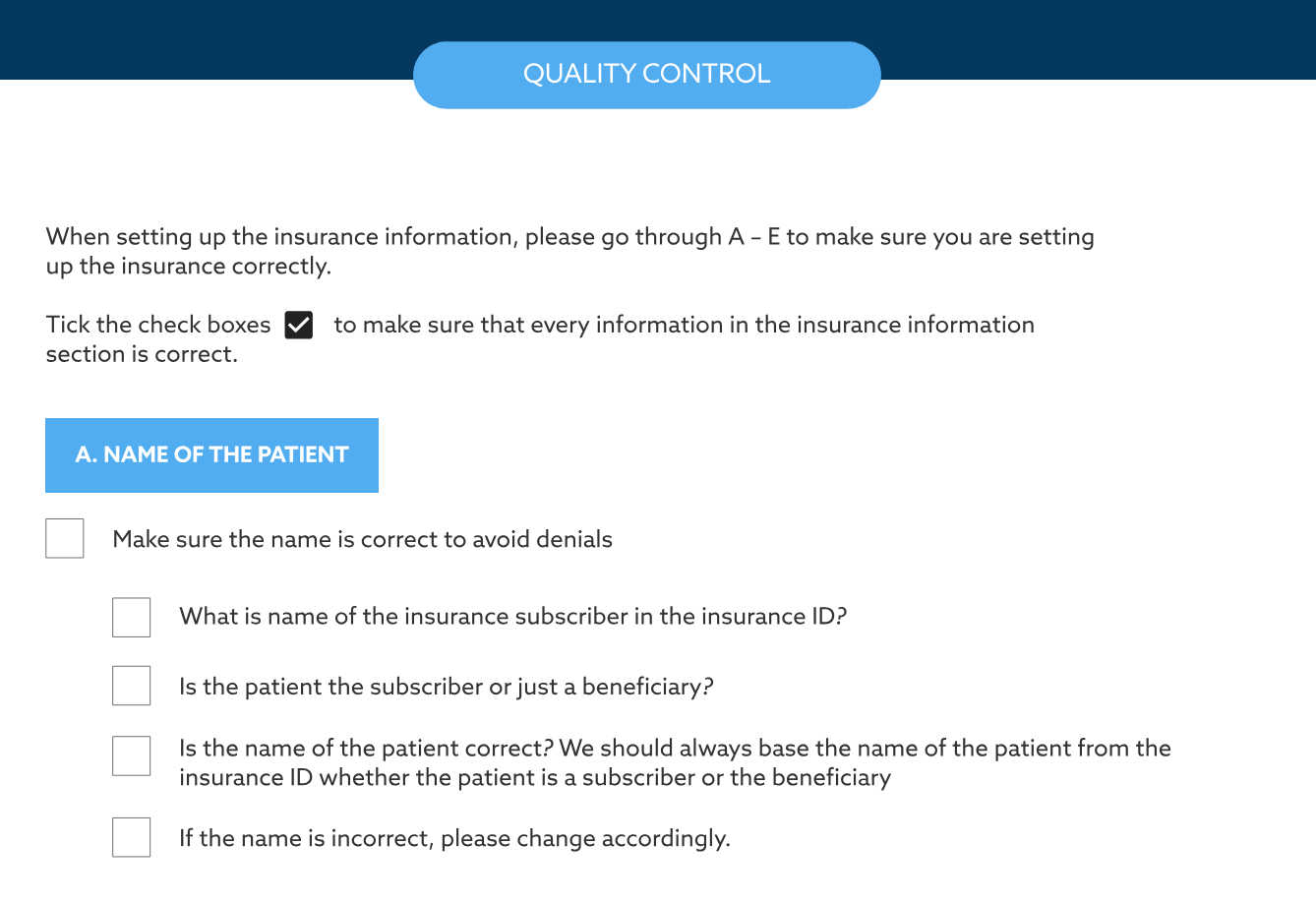Eligibility qc