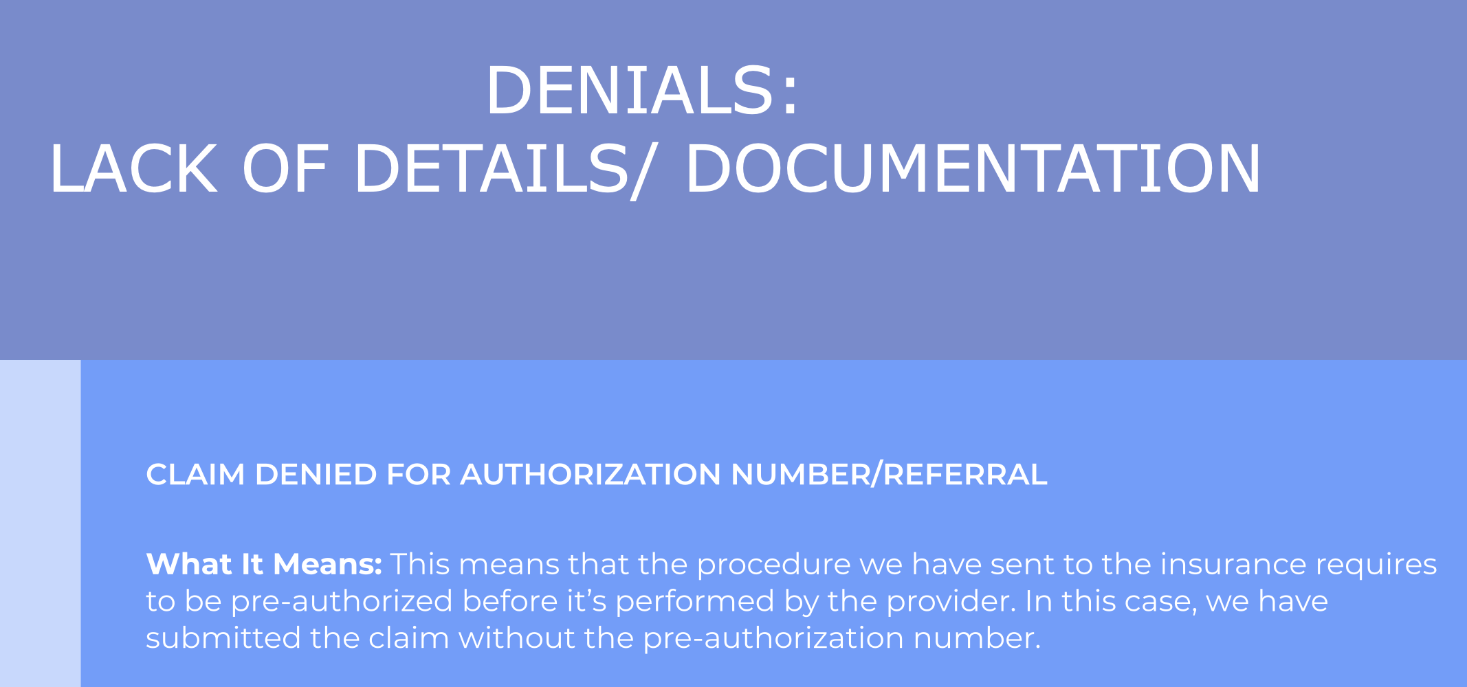 Lack of information