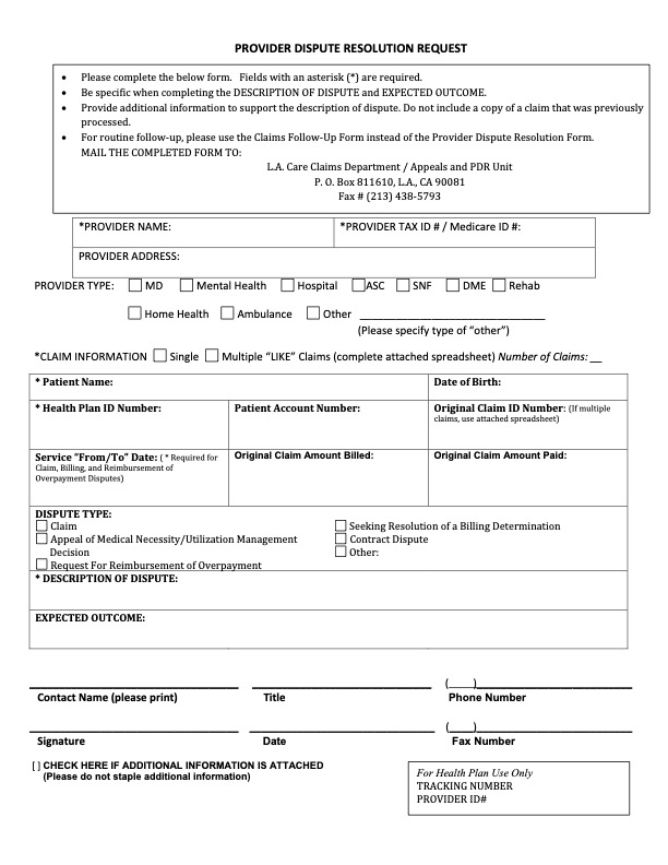 Pdr la care claims
