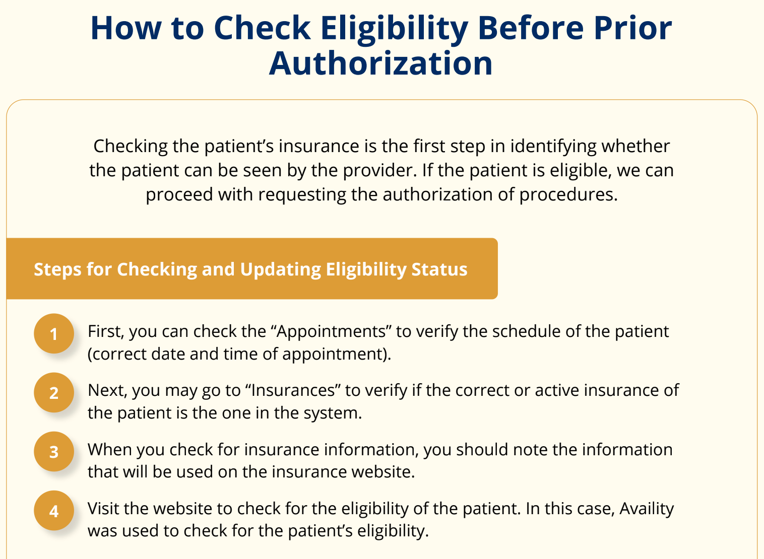 Eligibility check before prior authorization