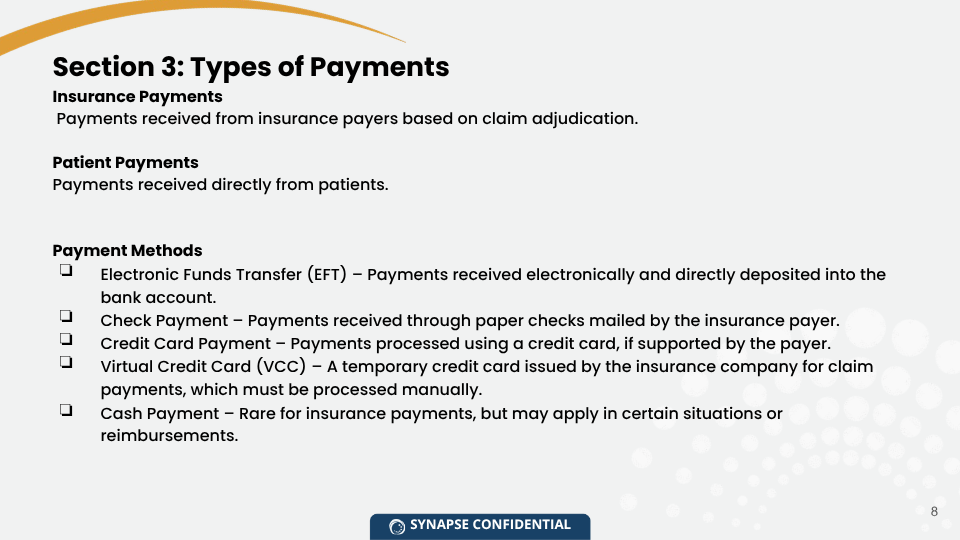 Types of payments
