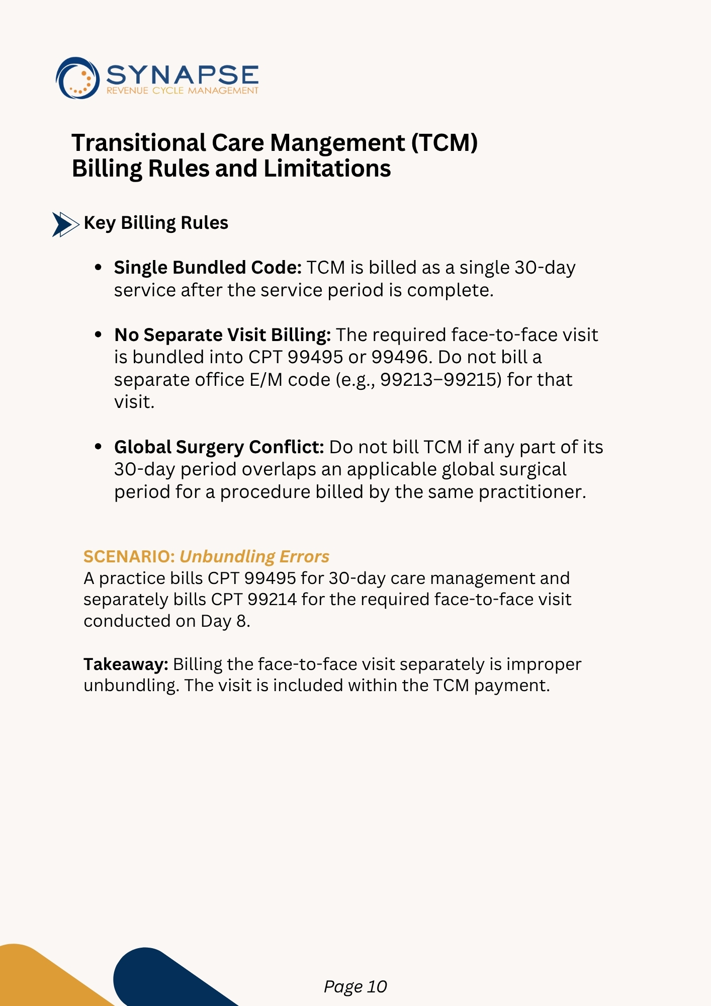Tcm   billing rules and limitations