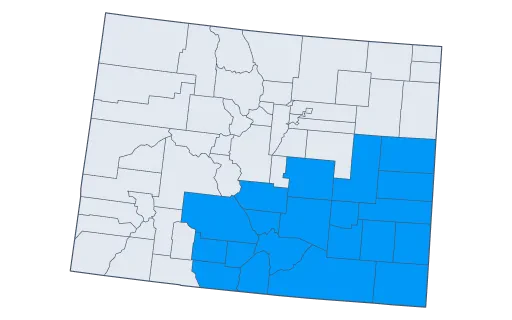 Colorado Springs, CO service area map
