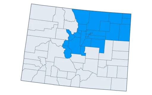 Denver & Northern CO service area map